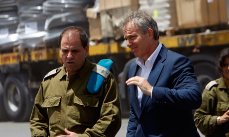 Man of action … Blair near the Gaza Strip as Middle East envoy in 2010.
