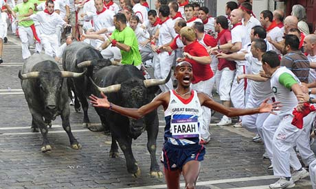 Mo Farah running in Pamplona