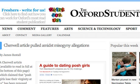 Oxford guide to dating 'posh' girls gets pulled | Education | The