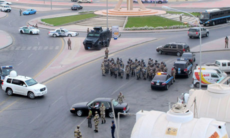 Saudi riot police in Qatif