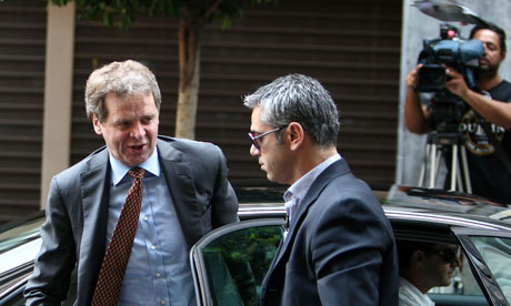 Poul Thomsen of the IMF arrives for a meeting  with Greek finance minister Yannis Stournaras