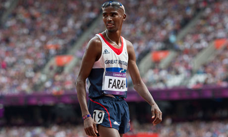 Mo Farah at the Olympic Stadium