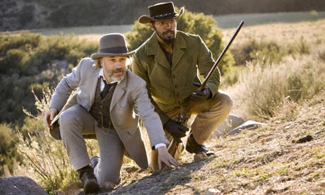 Christoph Waltz and Jamie Foxx in Django Unchained.