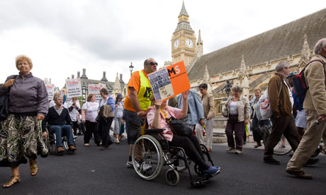 Demonstration against cuts to disability benefits