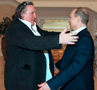 Gerard Depardieu and Vladimir Putin
