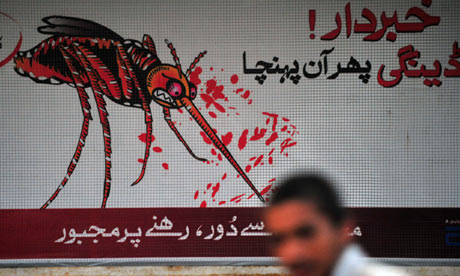 A poster in Pakistan warning against the deadly tropical disease dengue fever