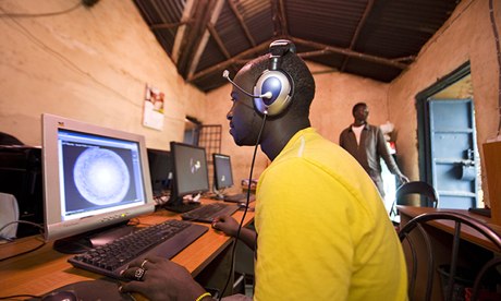 A cyber cafe in Nairobi, Kenya