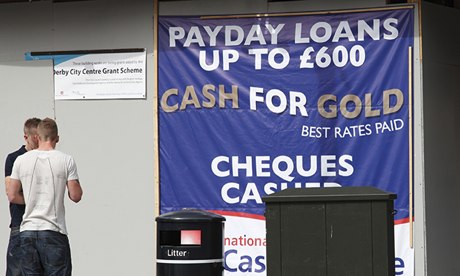 A sign for payday loans and cash for gold