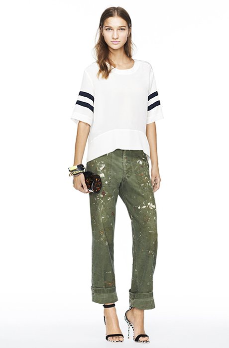 J Crew splattered trousers