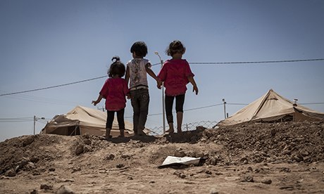 Syrian children at refugee camp in Jordan