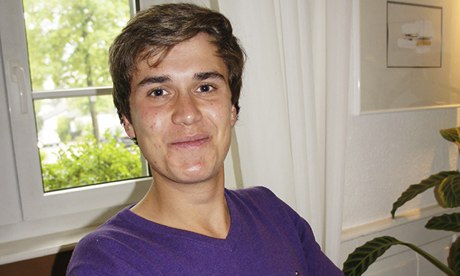 Moritz Erhardt at home on the day of his father Hans-Georg's 50th birthday in 2011.