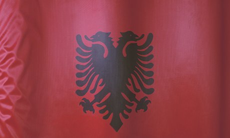The flag of Albania … very New Labour.