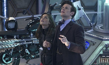 Jenna Louise Coleman and Matt Smith in the anniversary episode of Doctor Who.