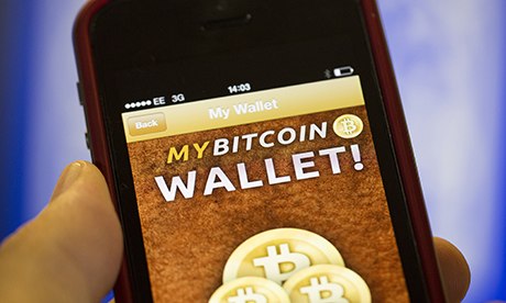 A Bitcoin wallet on a smartphone.