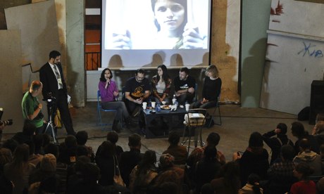 Arctic 30 activists meet residents of St Petersburg on 23 December.