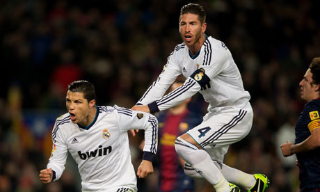Ronaldo Xavi on Cristiano Ronaldo  Left  Celebrates His Opening Goal With Sergio Ramos