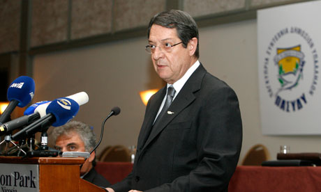 Cyprus's President Nicos Anastasiades at a press conference in Nicosia.