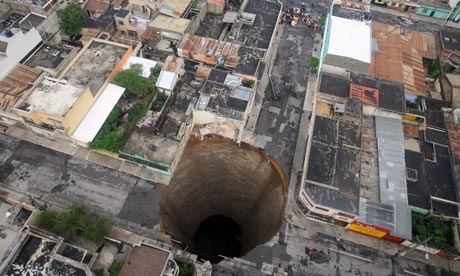 Sinkhole  on Sinkhole In The Centre Of Guatemala City That Swallowed A Three