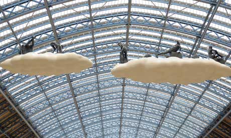 Clouds: Meteoros by Lucy and Jorge Orta, a sculpture above St Pancras International station, London