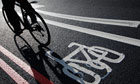 Cyclist in cycle lane