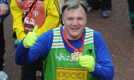 Ed Balls at the 2013 London marathon