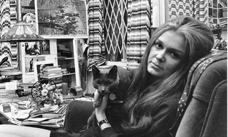 Gloria Steinem and her cat in 1970.