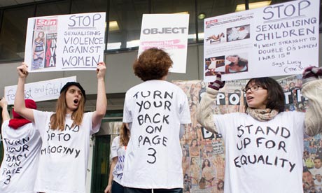 An anti-Page 3 protest.