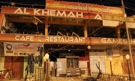 Coffee shop damaged by Fallujah bomb blast