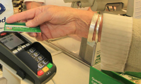Customer uses a contactless card.