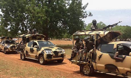 Nigerian soldiers arrive in Yola 