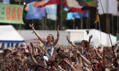 Crowds of fans at a festival 