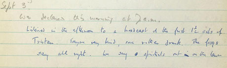 A page from Auden's unearthed journal
