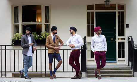 Sikh men pose for the Singh style blog