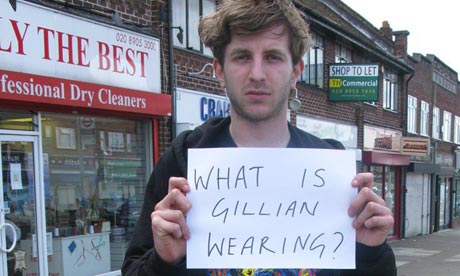What is Gillian Wearing - sign held by Hayden Kays
