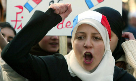 Woman protests in Lille