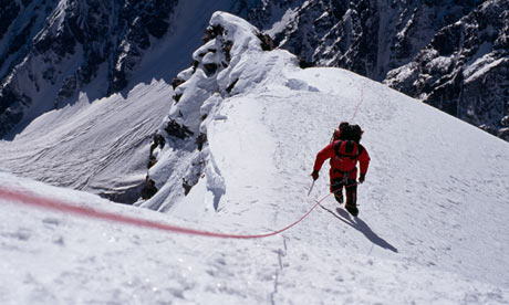 A climber on Nanga Parbat