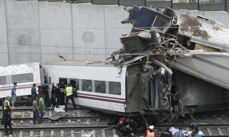 Train crash in Santiago de Compostela