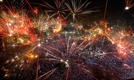 Egyptians celebrate the ousting of President Morsi