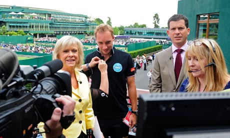 Pull your socks up, chaps … Sue Barker and Tim Henman presenting Wimbledon.