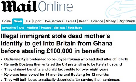 Daily Mail and Express call immigrants 'illegal' in 10% of articles on