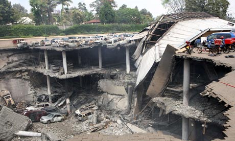 A destroyed section of the Westgate mall in Nairobi, Kenya 