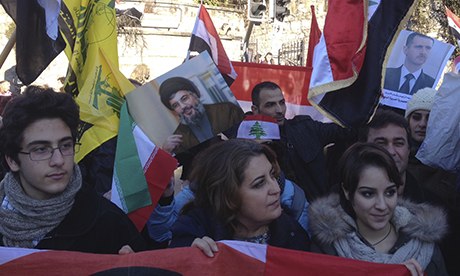 Pro-Assad demonstrators in Montreux