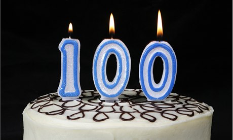 Birthday cake celebrating 100
