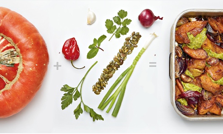 Roast pumpkin with pumpkin seed sauce