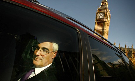 Alistair Darling leaving parliament in 2008 after attending prime minister's questions.