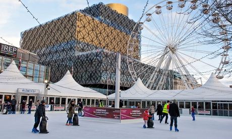 Birmingham's new public library is the backdrop for an ice rink and big wheel in Centenary Square