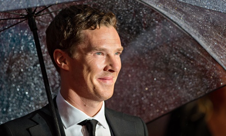 Benedict Cumberbatch under umbrella