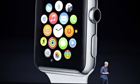 Apple CEO Tim Cook announces the Apple Watch in Cupertino, California, on 9 September 2014