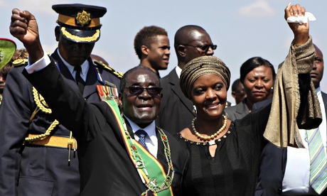 Robert Mugabe and his wife Grace in Harare, August 2014