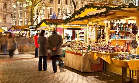 Christmas market, Vorosmarty Square, Budapest, Hungary